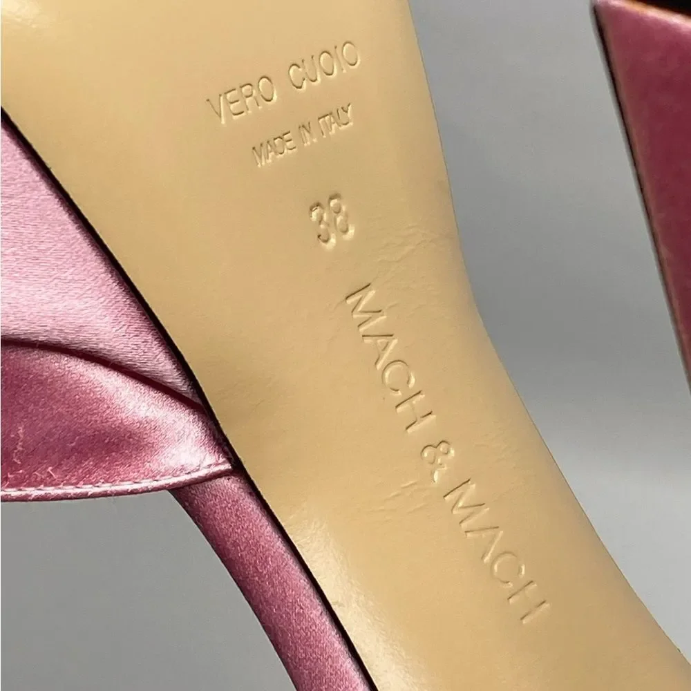 Mach & Mach Double Bow Satin Platform Pumps size 38